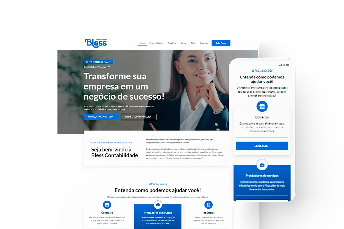Modelo de site para contabilidade com SEO.