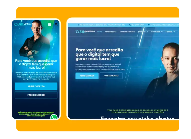 Mockup de criação de site para contabilidade - Grupo DPG